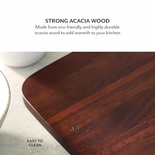 Sur La Table Rectangular Solid Wood Chopping and Serving Board with Handle in Brown – 4