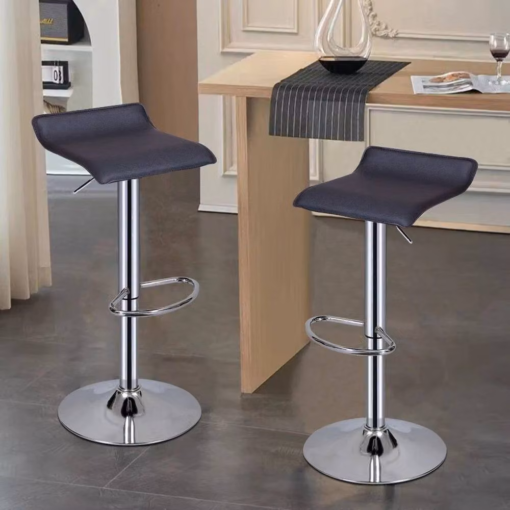 KORVIXA Set of 2 Black Modern Counter Chairs with 360 Degree Swivel – 3