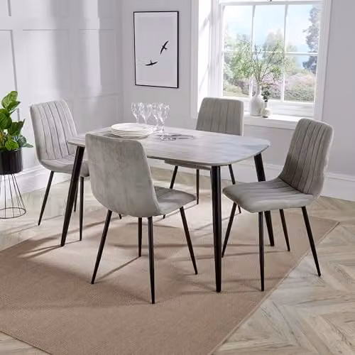 Core Products Modern Rectangular Grey Oak Dining Table, W/D/H: 120 x 80 x 75 cm – 3