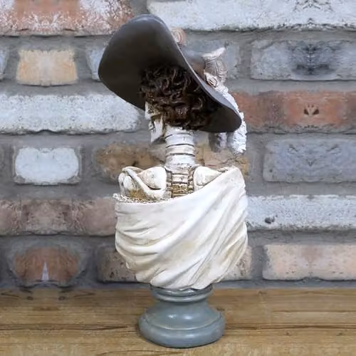 Gifts Direct 2 U White Lady Skeleton Bust Ornament, Antique Style Tabletop Sculpture – 3