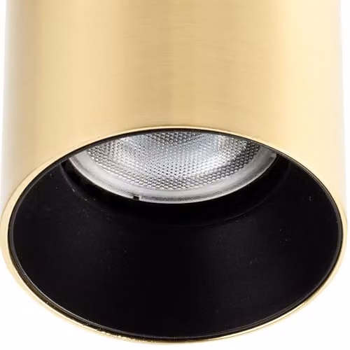 Netlighting Stan Surface Mounted Cylinder Downlight Ceiling Light in Gold/Brass with GU10 Socket – 3
