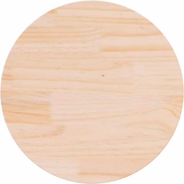 Berkfield Home Round Solid Pine Table Top in Beige, Diameter: 70 cm, Height: 3 cm