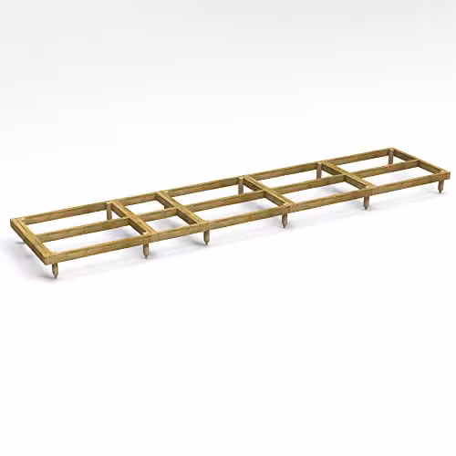 Powersheds Premium Wooden Shed Base with Pressure Treated Tanalised Timber Bearers, Brown