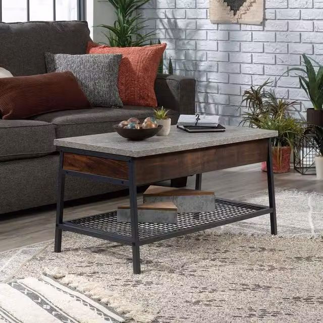 Teknik Market Lift Up Coffee Work Table in Rich Walnut