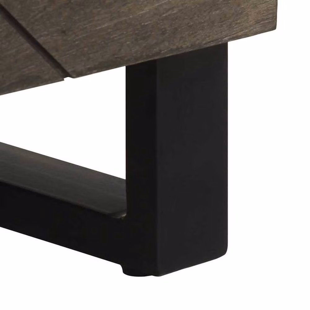 Berkfield Home Black Mango Wood Industrial Sideboard W/D/H: 60 x 33 x 75 cm – 4