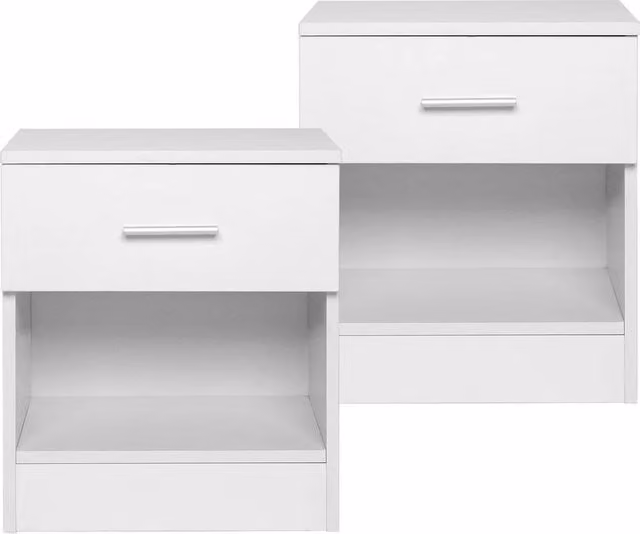 KORVIXA Set of 2 Minimalist White Bedroom Nightstands – 1
