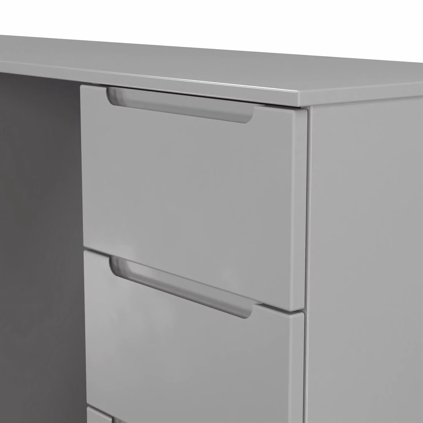 Ready Assembled 2 U Lucca 6 Drawer Kneehole Desk in Dark Grey – 3