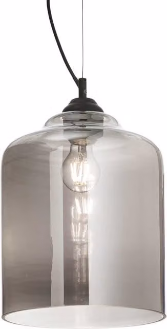 Ideal Lux Bistro 1 Light Dome Square Ceiling Pendant in Black