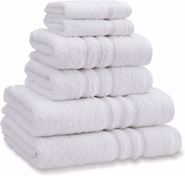 Catherine Lansfield 6 Piece Fluffy Cotton Towel Bale in White – 1