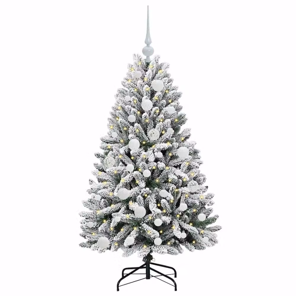 Berkfield Home Artificial Christmas Tree in Green and White, Height: 120 cm – 3