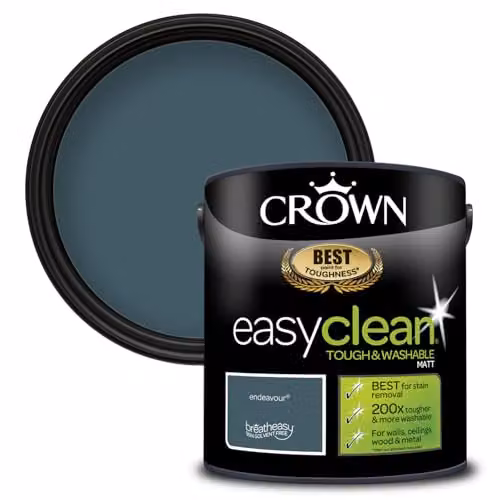 Crown Easyclean Matt Emulsion Wall Paint, Water Based, 2.5L – 2