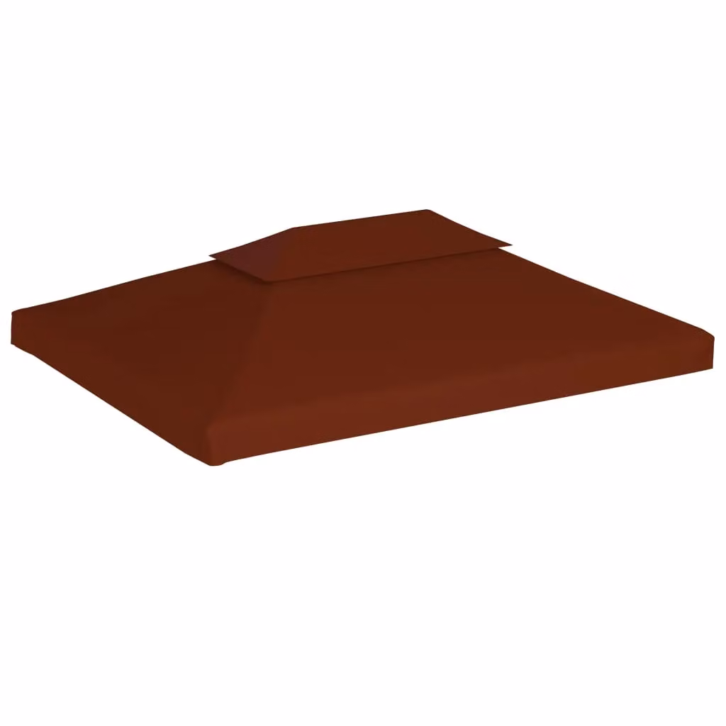 Berkfield Home 2-Tier Gazebo Top Cover, Brown Polyester, W: 4 m, D: 3 m – 2
