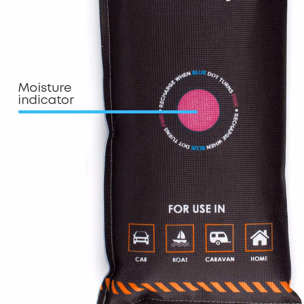 LIVIVO Reusable Car Dehumidifier Bags, 2x Black Moisture Absorbers, 1kg – 5