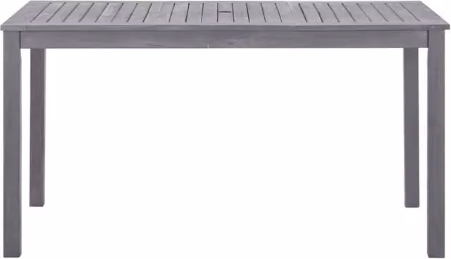 Berkfield Home Grey Wash Rectangular Garden Table in Solid Acacia Wood W: 140 cm, D: 80 cm, H: 74 cm