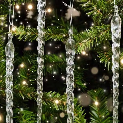 Melody Maison Set of 4 Transparent Acrylic Christmas Icicles, Height: 29 cm – 2