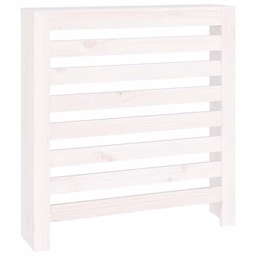 vidaXL Radiator Cover in White Solid Pine Wood with Modern Slat Design, W/D/H: 79.5 x 19.0 x 84.0 cm