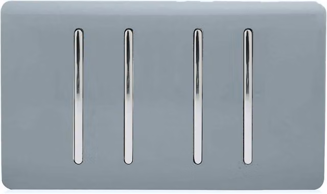 Trendi 4 Gang 10 Amp Light Switch in Cool Grey