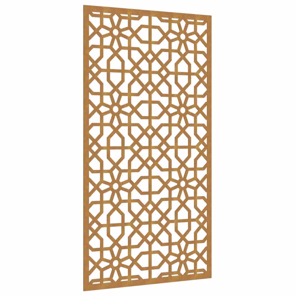 Berkfield Moorish Geometric Wall Decoration, Brown Corten Steel, W: 105 cm, H: 55 cm – 2