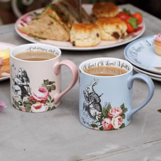 Mikasa Bone China Floral Mugs, Set of 2, Multicolour and White, 380ml each