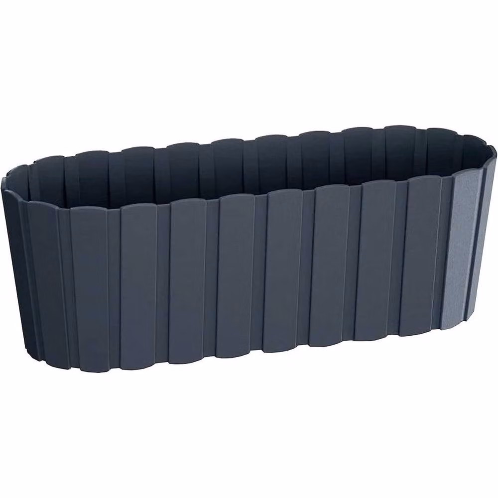 FLAVORA Grey Plastic Plant Pot Trough Planter Tub – 2