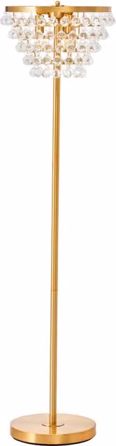 Fifty Five South Clear Crystal Floor Lamp with Gold Metal Base