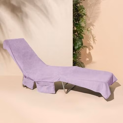 OHS Microfibre Quick Drying Absorbent Beach Towel in Purple, W/D/H: 215 x 75 x 75 cm