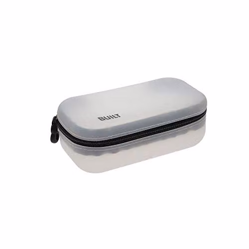 Built Reusable Silicone Zip Storage Pouch, White and Transparent, W: 16 cm, H: 9 cm – 1