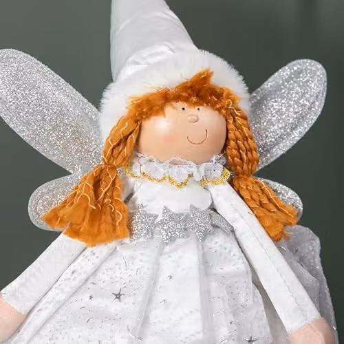Samuel ALEXANDER Soft White Fairy Magic Christmas Tabletop Decoration with Dangly Legs, Height: 30 cm – 4