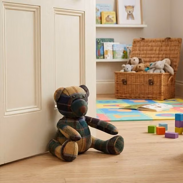 Orsina Heritage Green Checked Bear Door Stop – 3