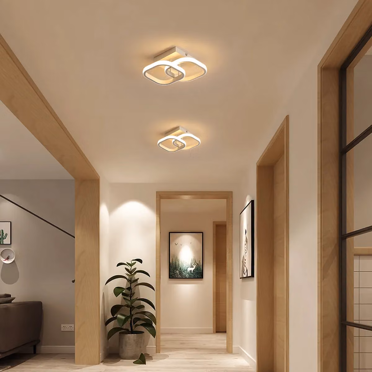 COMELY 22W Modern Square LED Ceiling Light in White – 4