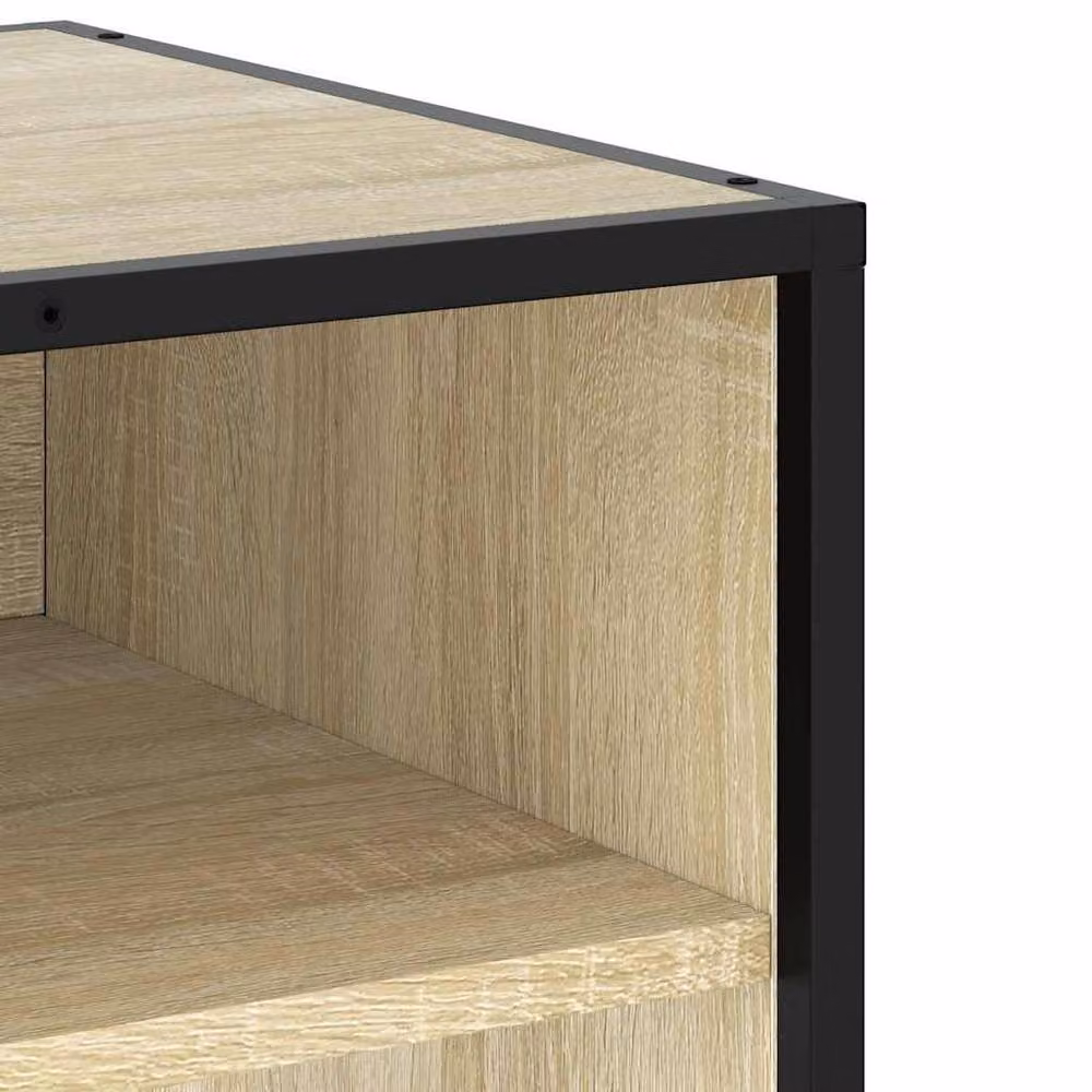 Berkfield Home TV Cabinet in Sonoma Oak and Beige, W/D/H: 61 x 40 x 46 cm – 5