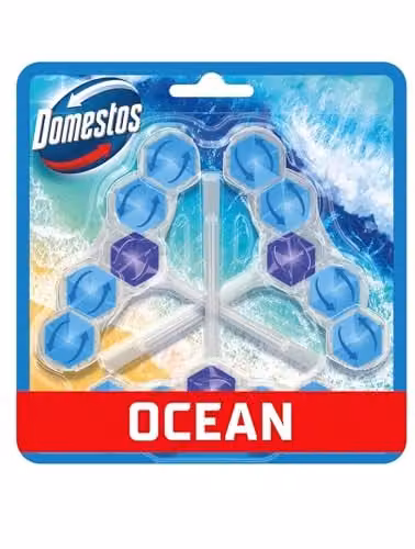 Domestos Power 5 Ocean Toilet Rim Blocks, Blue, 3 x 50 g – 2