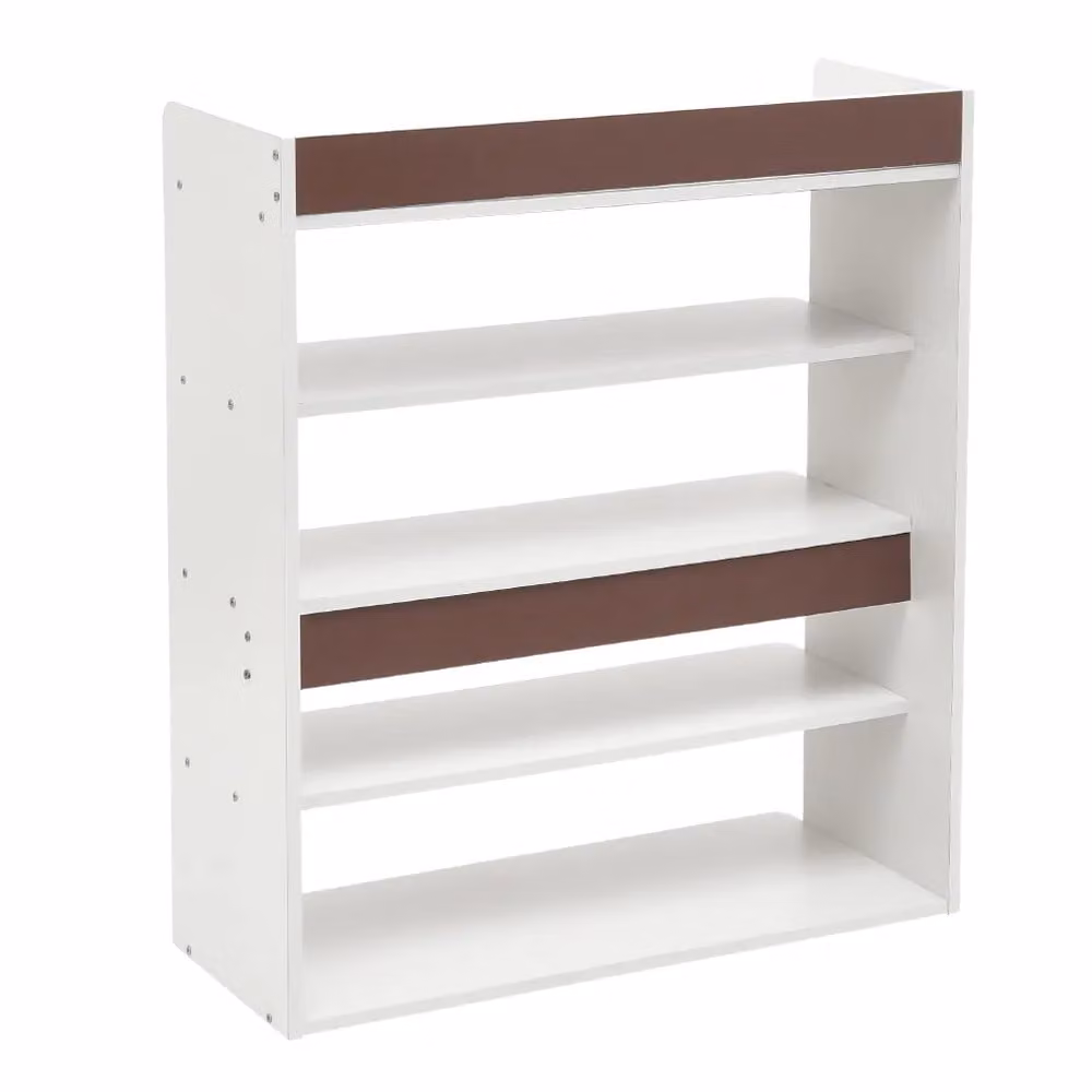 Living and Home 5-Tier Wooden Shoe Cabinet in White, Width: 62 cm – 3