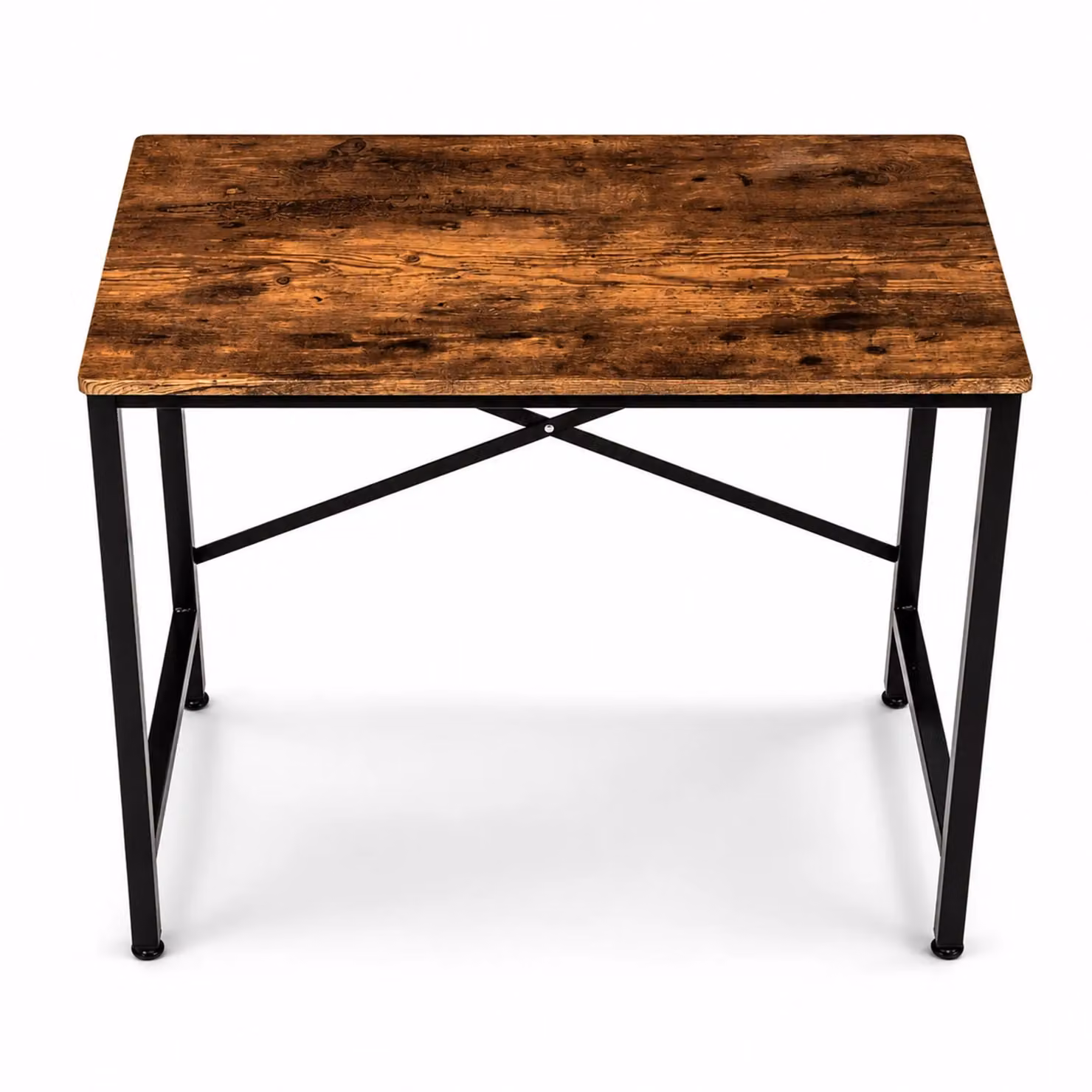 Oypla Industrial Heavy Duty Computer Desk in Brown and Black, W: 80 cm, D: 48 cm, H: 72.5 cm – 2