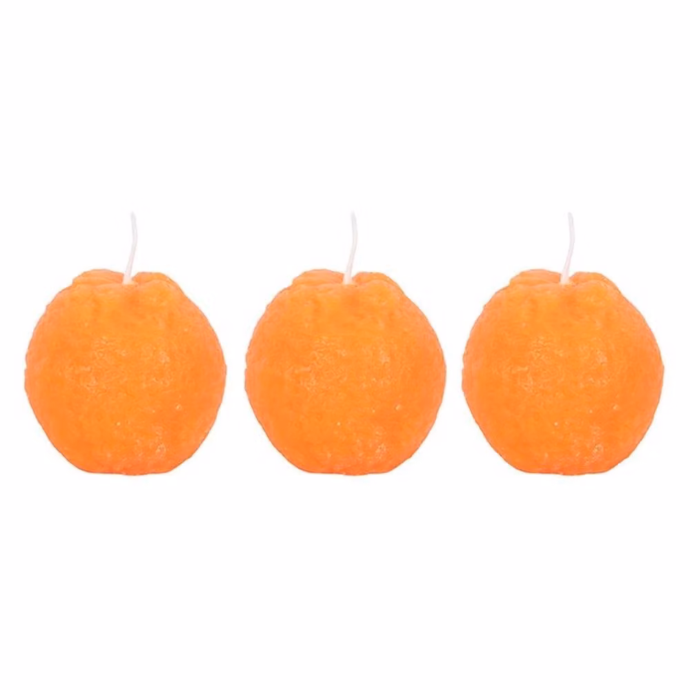 Uniqueful Set of 3 Orange Shaped Tabletop Candles – 2