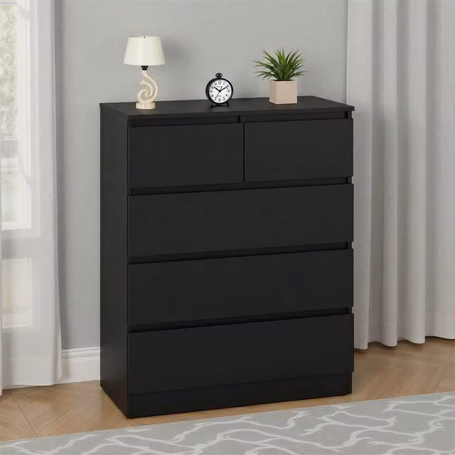 Seconique Malvern 3 plus 2 Drawer Chest in Black