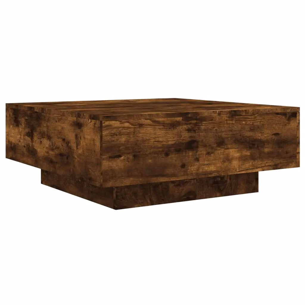 Berkfield Home Smoked Oak Coffee Table in Brown, W/D/H: 80 x 80 x 31 cm – 2