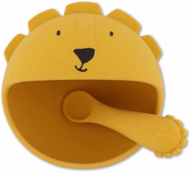 Trixie First Baby Meal Set Mr. Lion in Yellow Silicone