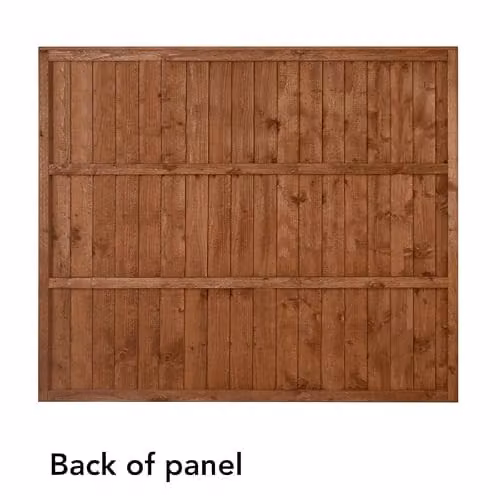 Forest Garden Impregnated Square Vertical Board Fence Panel, Brown, Pack of 5 – 2
