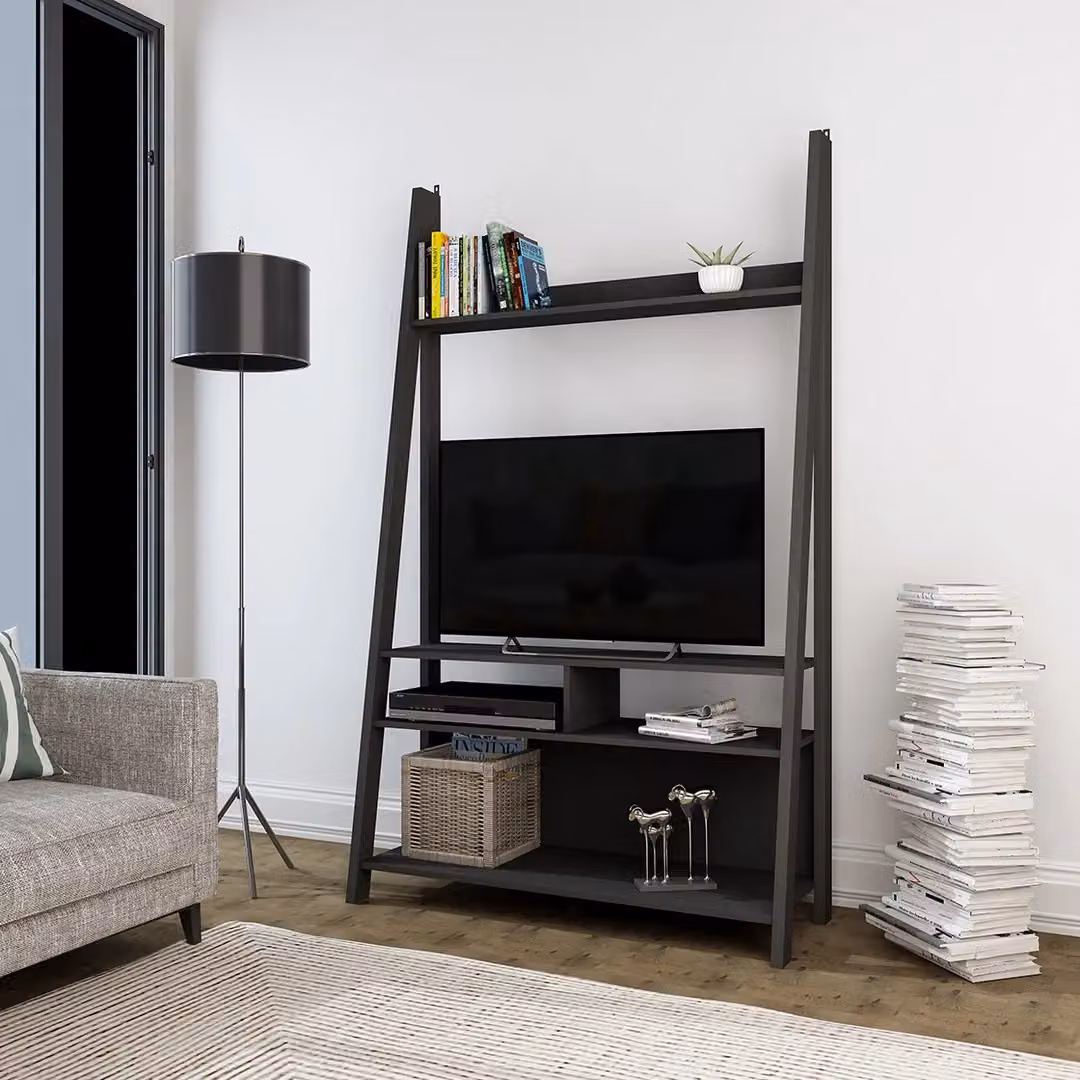 LPD Tiva Ladder TV Unit in Black, W105 x D38.6 x H175.4 cm – 5