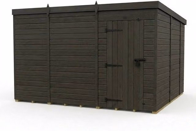 Buttercup Farm Grey Composite Pent Garden Shed with Single Door, W/D/H: 305 x 305 x 210 cm