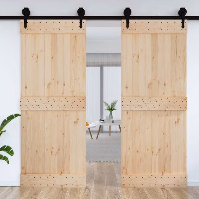 Berkfield Home Beautiful Narvik Solid Pine Door in Natural/Beige, W: 90 cm, H: 210 cm