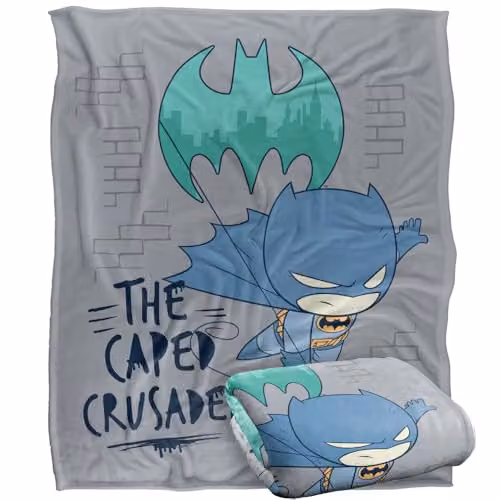 Warner Bros. DC Super Friends Batman The Caped Crusader Silky Touch Super Soft Fleece Throw Blanket, Multicolour, W: 152.4 cm x D: 127.0 cm
