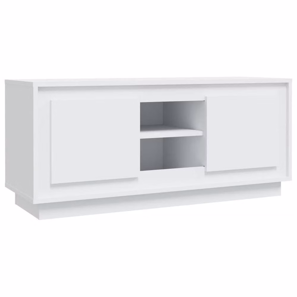 Berkfield Home Modern White TV Cabinet in Matt MDF, W/D/H: 102 x 35 x 45 cm – 2
