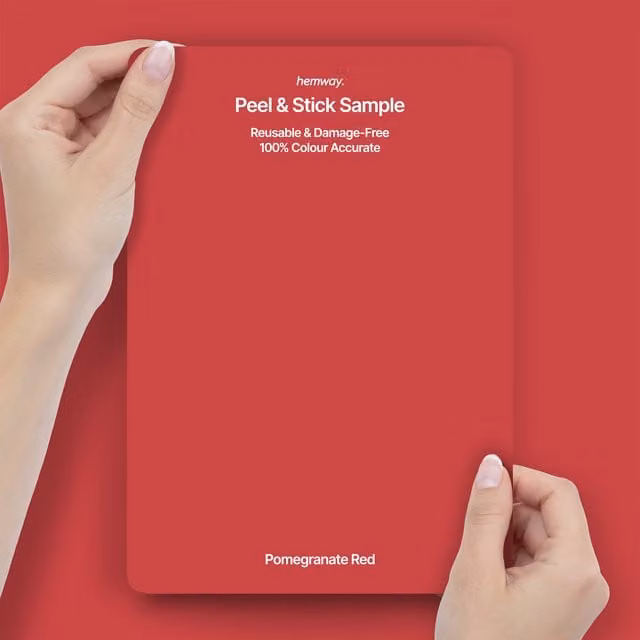 Hemway Interior Paint Sample Peel and Stick Swatch in Pomegranate Red