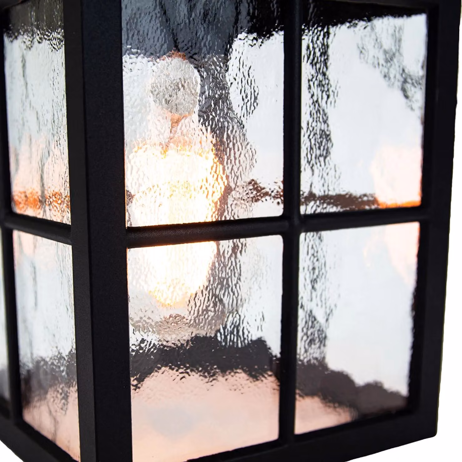 Happy Homewares Classic Matte Black Die-Cast Aluminium Metal Exterior Lantern Wall Light Fitting – 4