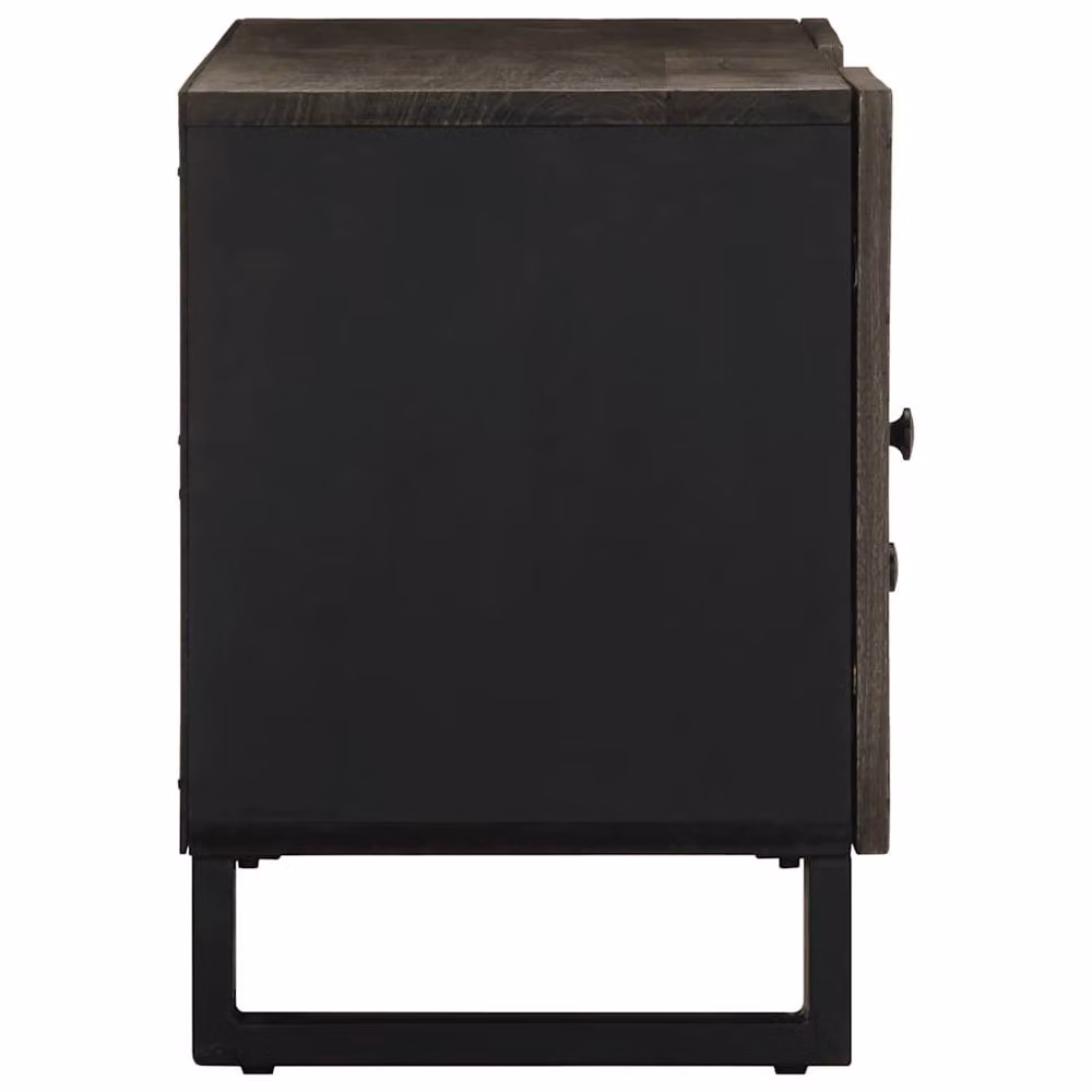 Berkfield Home Black Mango Wood TV Cabinet W: 105 cm, D: 33 cm, H: 46 cm – 3