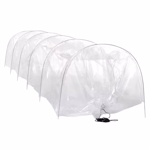 Garden Gear Transparent PE Greenhouse Grow Tunnel with Galvanised Steel Hoops, W/H/D: 300 x 45 x 45 cm – 1