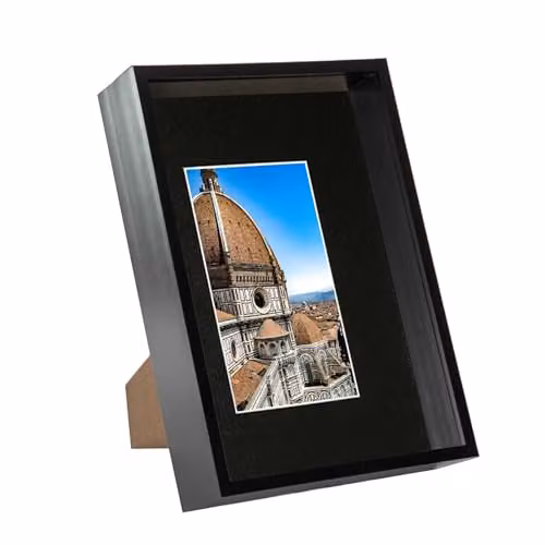 Nicola Spring Black A4 3D Deep Box Frame with A5 Mount