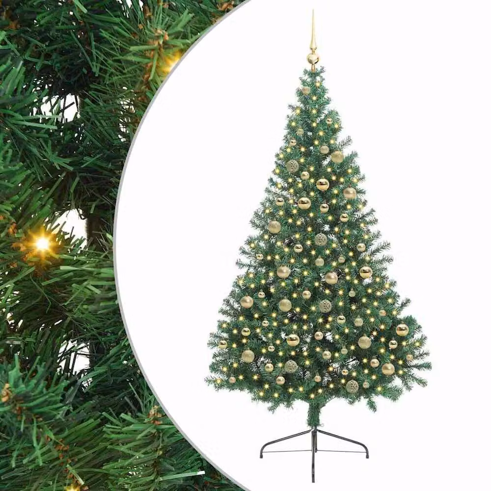 Berkfield Home Pre-lit Artificial Christmas Tree, Green, Height: 210 cm – 2
